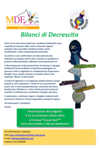 Volantino Bilanci di Decrescita